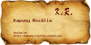 Kapusy Rozália névjegykártya