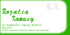 rozalia kapusy business card