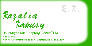 rozalia kapusy business card